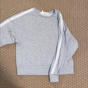 Striped Sleeve Crewneck